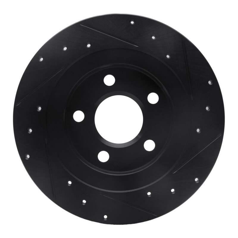 Buick Park Avenue Brake Rotor (1) - Rear Left - R1 Concepts - Drilled & Slotted - Black - `98-`05